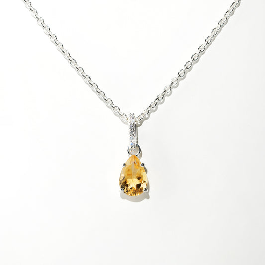 Citrine Necklace Spirit-  Sterling Silver