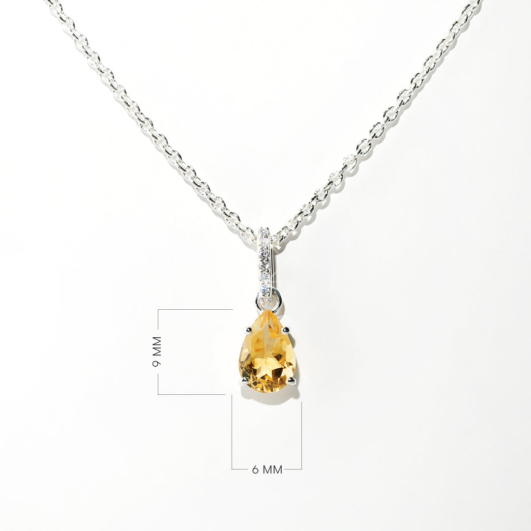 Citrine Necklace Spirit-  Sterling Silver