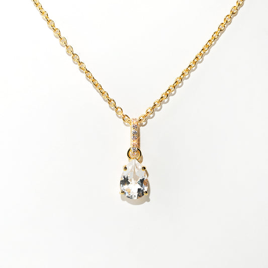 White Topaz Necklace Spirit - Gold