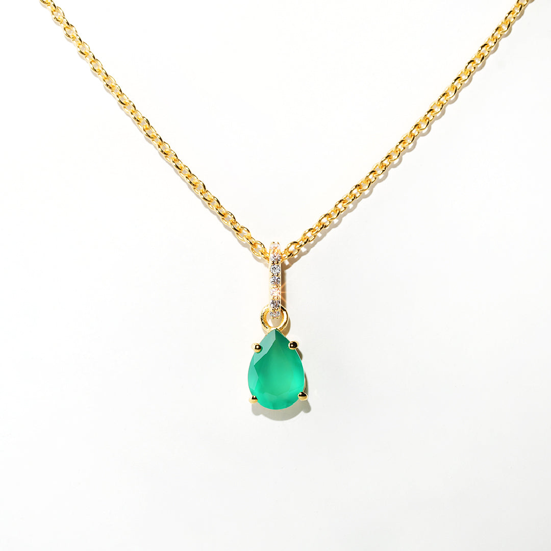 Green Onyx Necklace Spirit- Gold