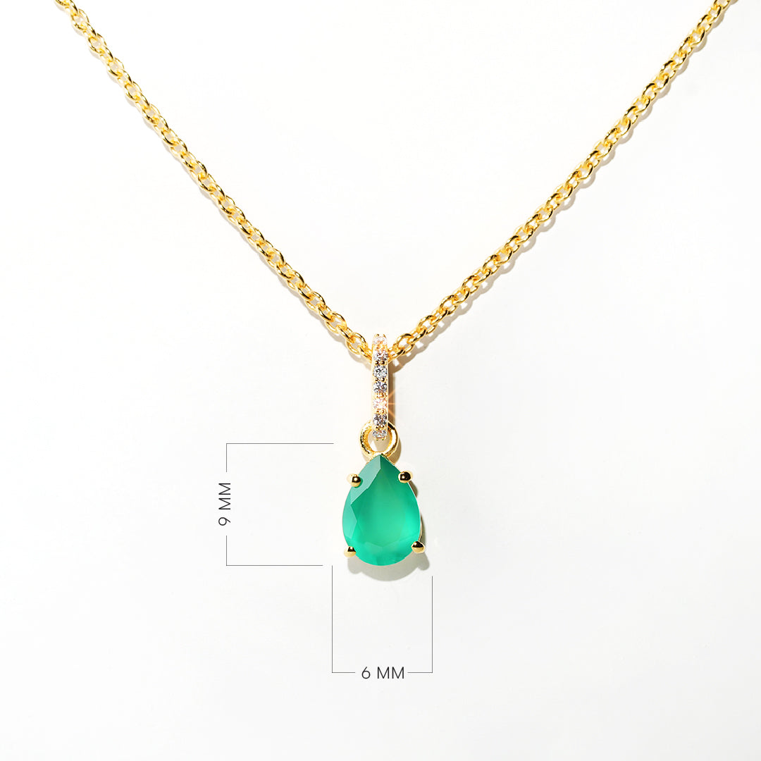 Green Onyx Necklace Spirit- Gold