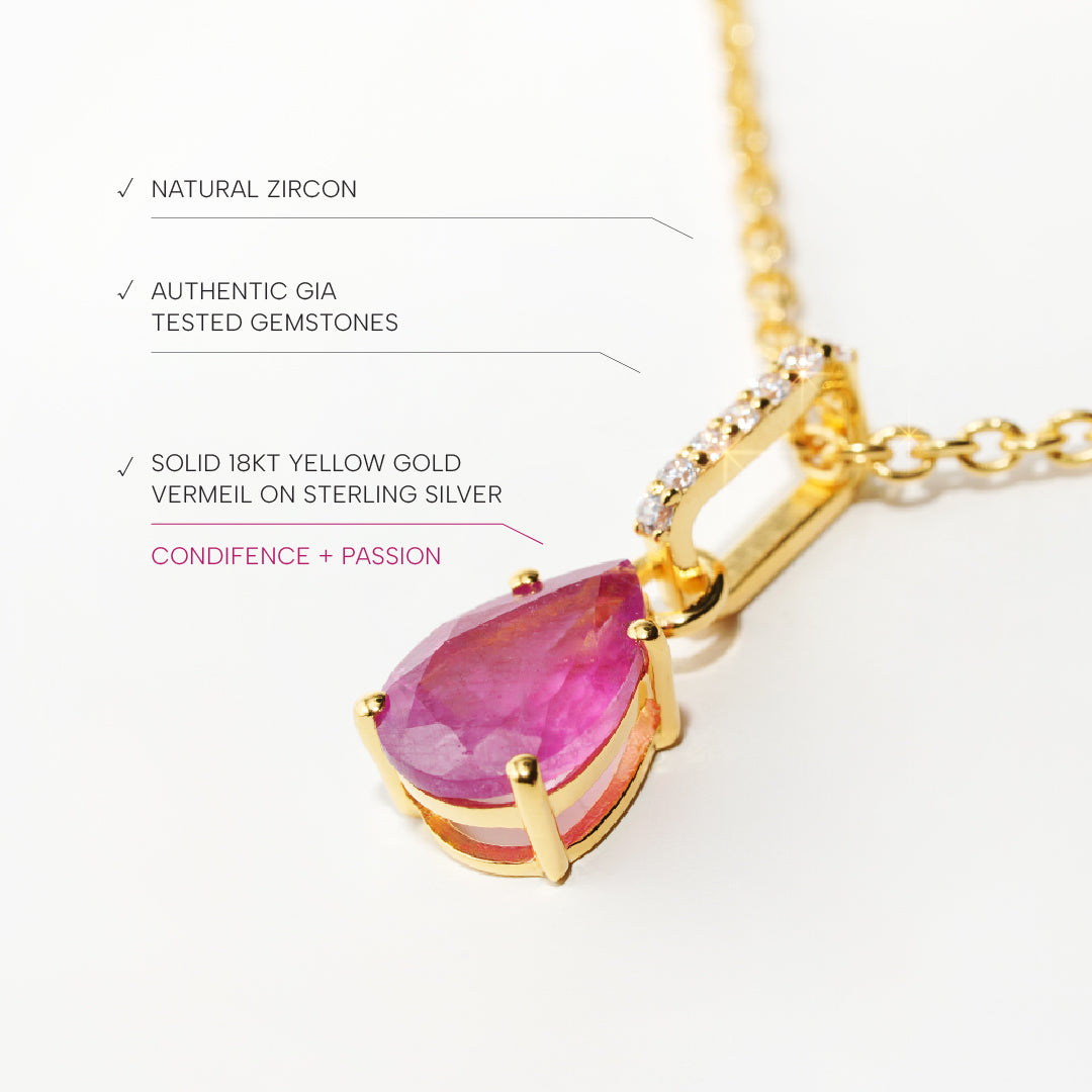 Ruby Necklace Spirit- Gold