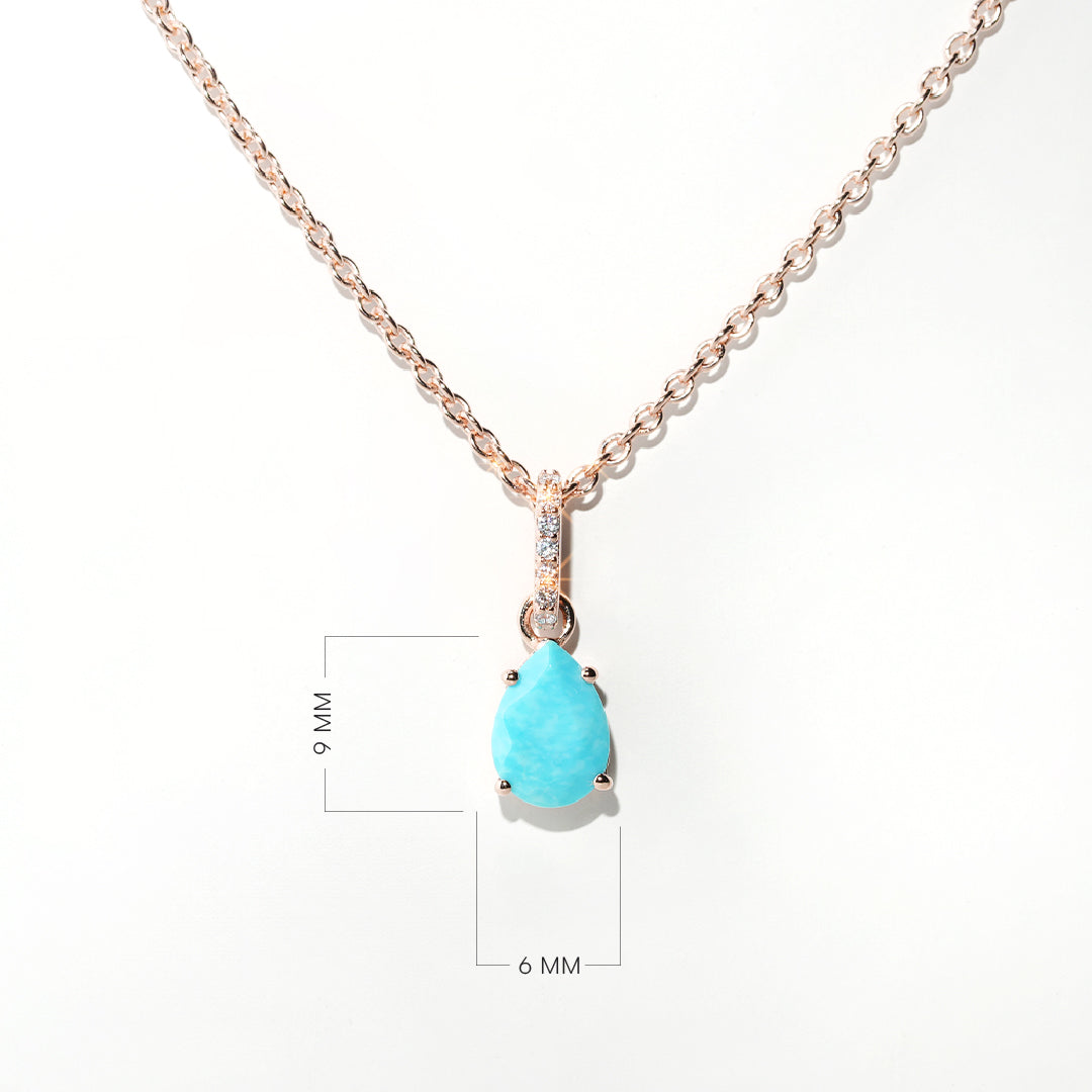 Turquoise Necklace Spirit -  Rose Gold